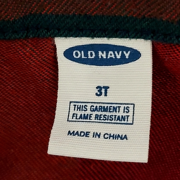 Old Navy Toddler Christmas Plaid Pajama Set - Red and Green 3T - Picture 2 of 4